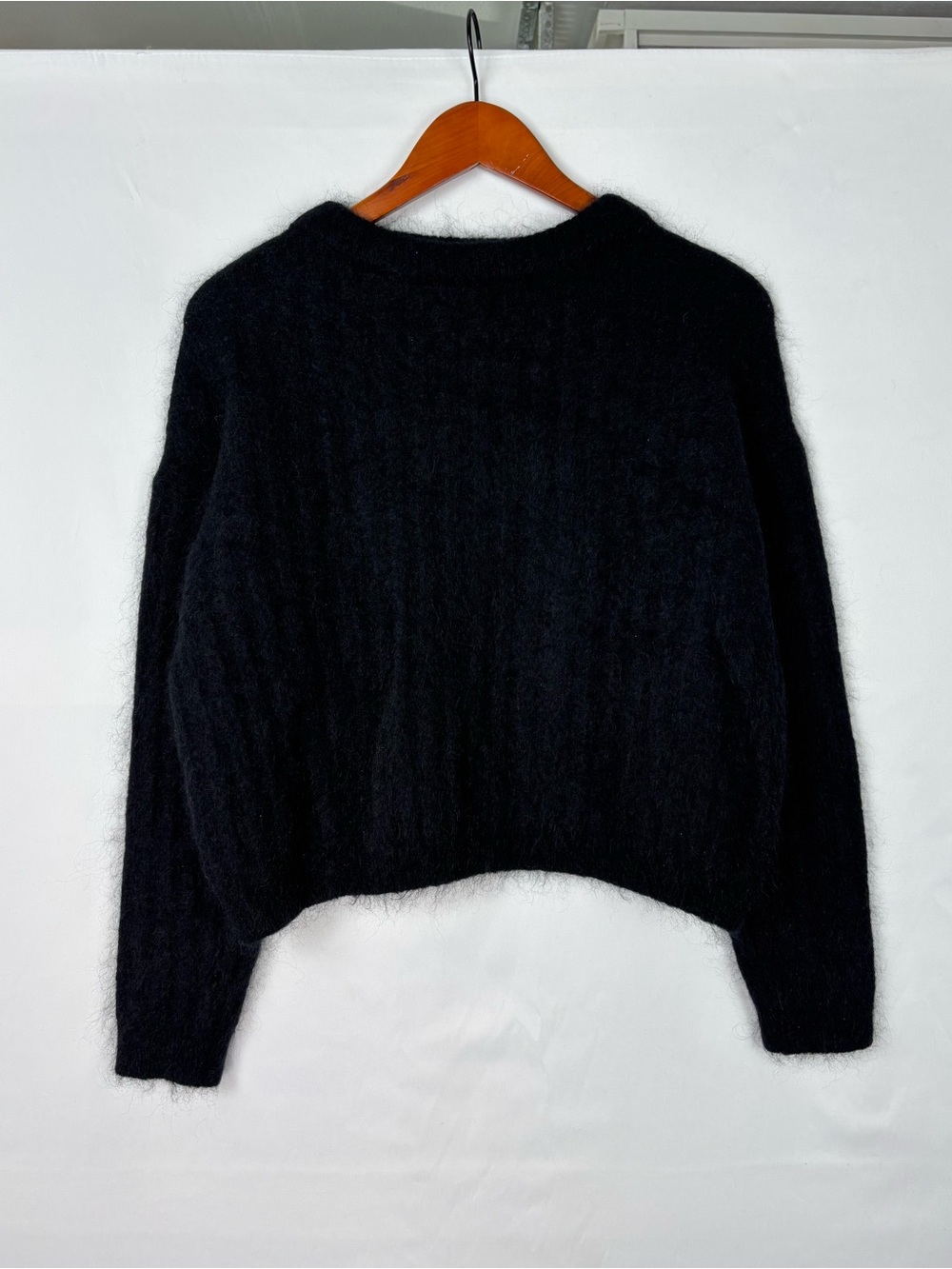 ACNE STUDIOS Dramatic Mohair Sweater Black Size S Crewneck Women Wool